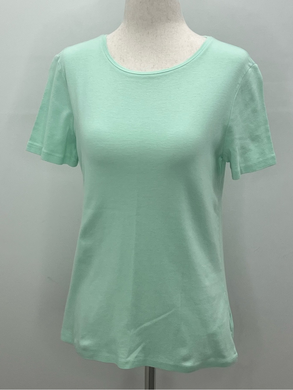 Talbots Tee Womens Mint Green Short Sleeve 100% Pima Cotton Basic Top Small